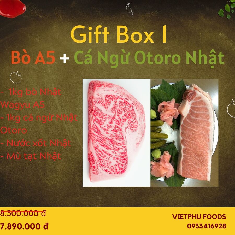 Gift Box 1 - Cá ngừ Otoro và Bò Wagyu Nhật